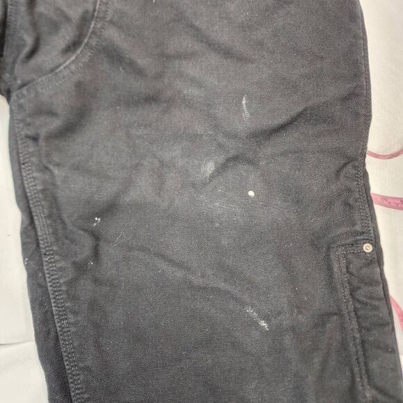 Carhartt Men's Washed Duck Insulated Bib Overall Size XL Black Heavyweight - Picture 6 of 8